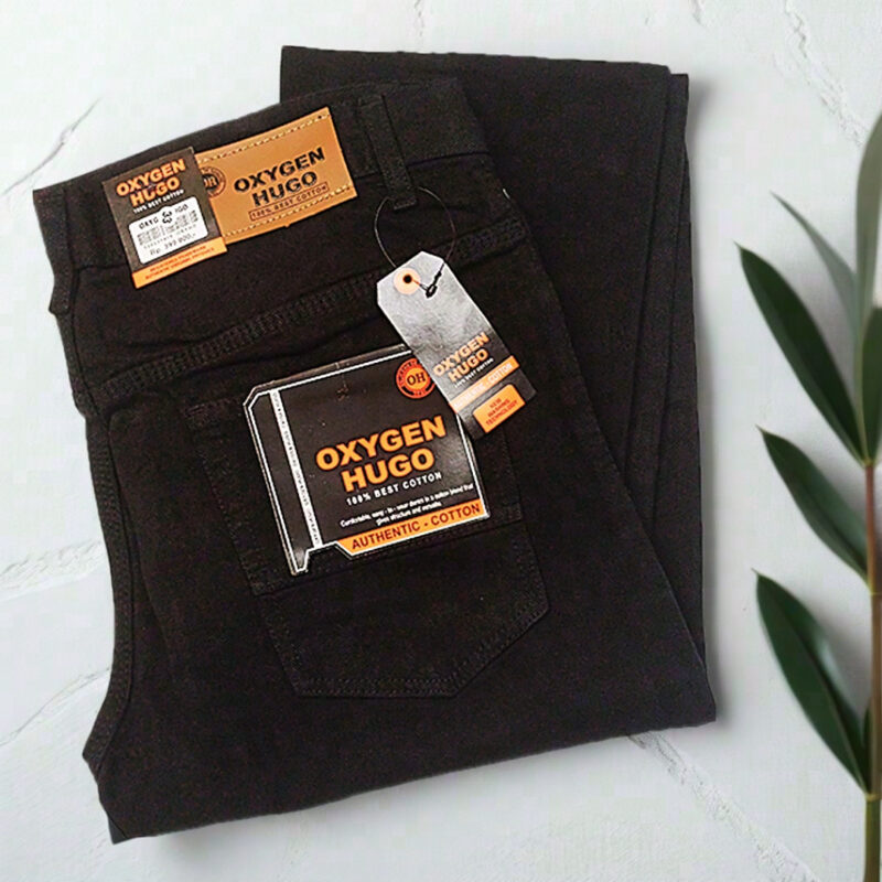 Oxygen Hugo - Celana Jeans Kasual Pria Slim Fit Material Canvas Premium
