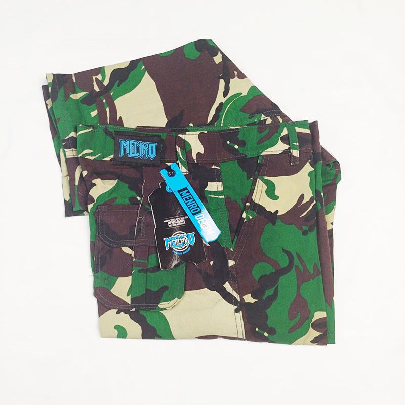 Menro - Celana Panjang Cargo Pria Motif Loreng Material Kanvas Premium - Gambar 6