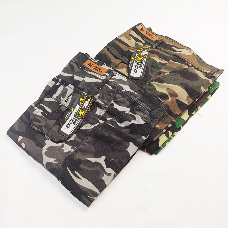 Menro - Celana Panjang Cargo Pria Motif Loreng Material Kanvas Premium