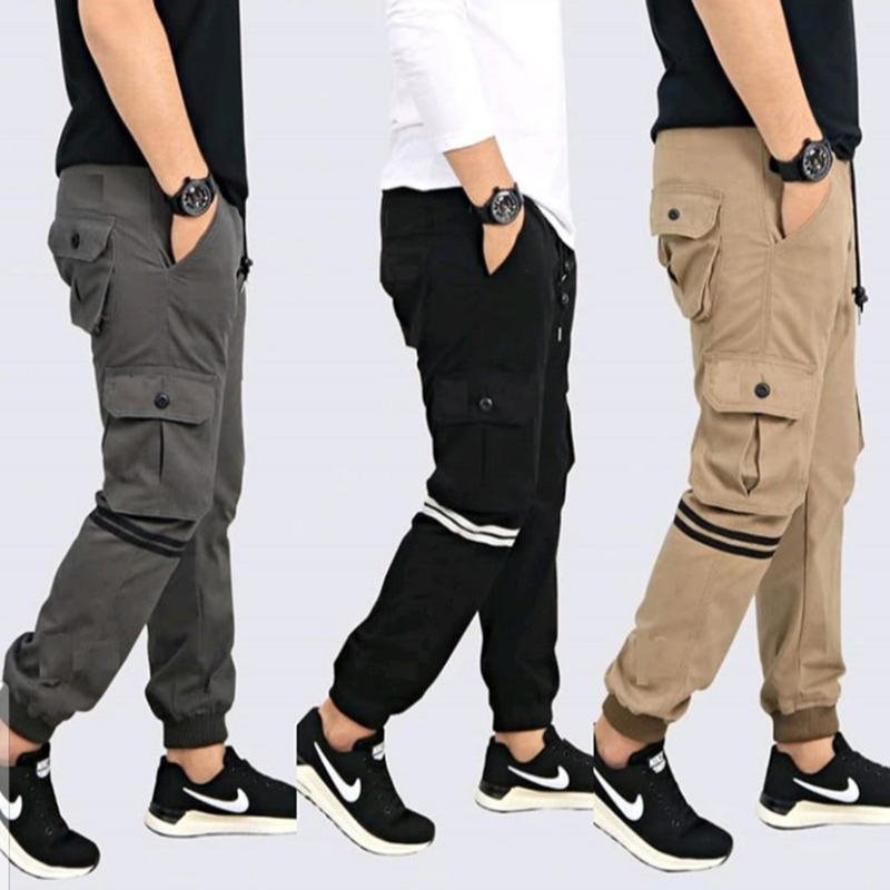 Menro - Celana Panjang Jogger Cargo Skinny Pria Material Cotton Premium