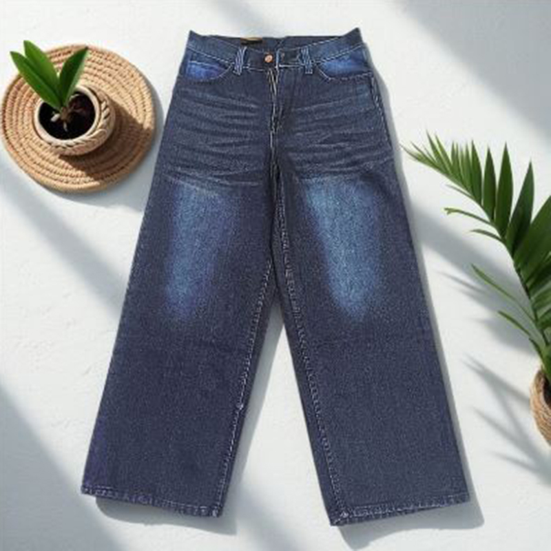 A2F Jeans Bear - Celana Panjang Skena Loose Straight Baggy Pants Unisex Material Soft Denim